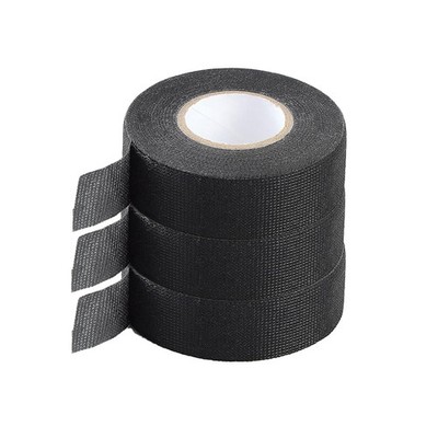 3Pcs Adhesive Cloth Fabric Exterior Harness Tape For Tesa 51036 19mm x 25m Black