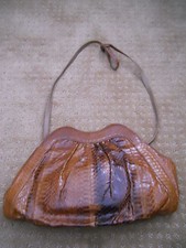 VINTAGE SNAKESKIN HANDBAG 8 1/2" TALL 13" WIDE