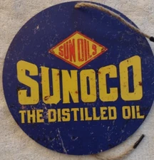 Sun Oil (Sunoco) Vintage Reproduction 8" Wall Plaque. Rope Hgr Included