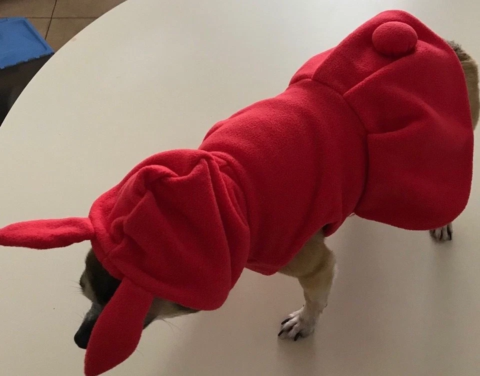 Vestido de conejito rojo para perro mascota con orejas de conejo ropa cachorro perro - Vendedor de EE. UU. Envío hoy Foto 2 de 4
