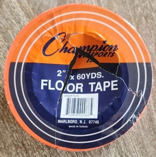Champion Sports Floor Marking Vinyl Tape for Athletics Orange 2" x