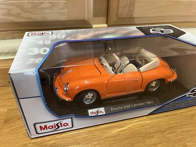 Maisto 1:18 Scale Porsche 356B Cabriolet 1961 Orange Special