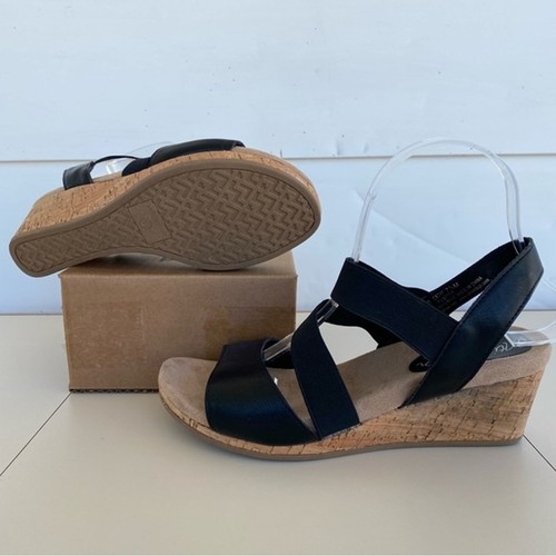 Mti Design Cathy Wedge Heel Sandal Fashion Shoe 154804 Black Tan Women's  7.5 | eBay