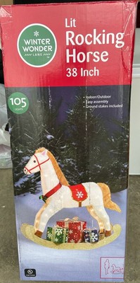 outdoor christmas rocking horse