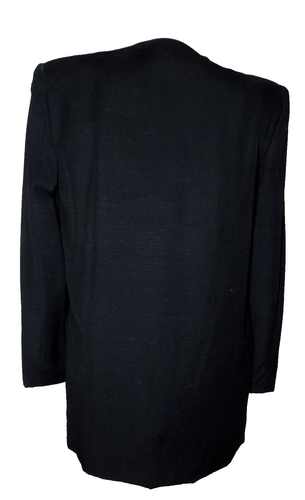 BOB MACKIE COUTURE BLACK SILK EVENING JACKET RARE VINTAGE 1980'S SIZE 8 - Picture 6 of 14