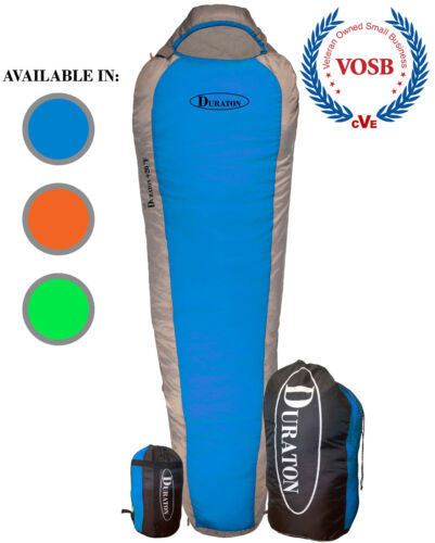 DURATON Mummy Sleeping Bag 20 Degree Weather, Lightweight with Compression Sack - Picture 25 of 31