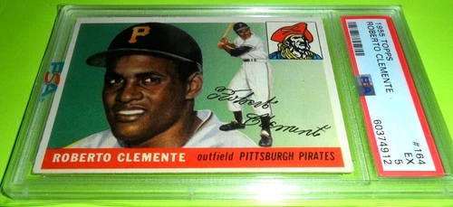 1955 Topps #164 RC ROBERTO CLEMENTE PITTSBURGH PIRATES HOF ROOKIE EX PSA 5 🥎🥎