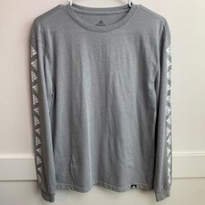 Adidas Gray Climalite Logo Repeat Long Sleeve Shirt Size Small
