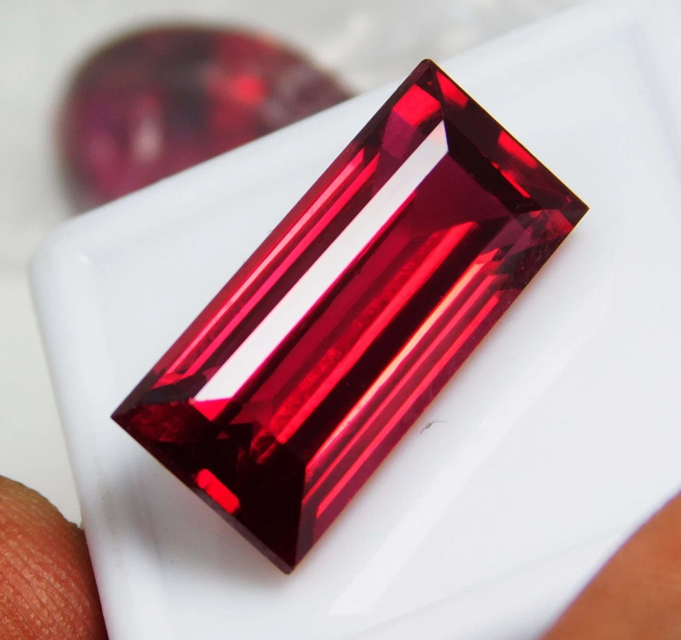 Certified 18.60 Ct Baguette Cut Natural AAA++ Mozambique Red Ruby Loose Gemstone - Image 3 of 4