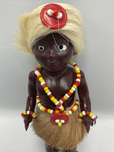 Vintage PML Black Zulu Ethnic Doll Hard Plastic Made In South Africa 16cm - Picture 2 of 12