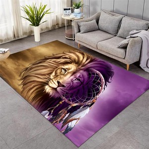 Wolf Large Carpets For Living Room Lion Area Rug Purple Brown Non Slip Floor Mat Ebay