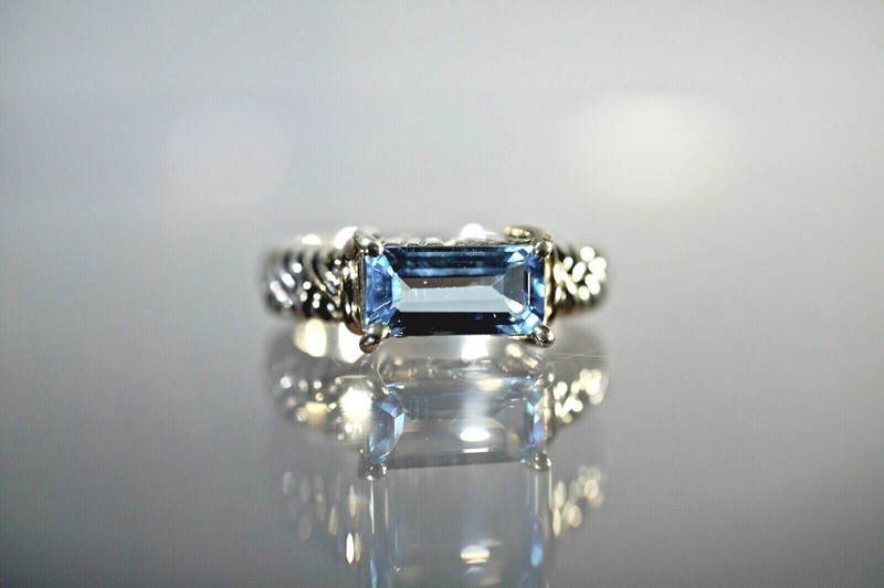 Andrea Candela CJI Sterling and 14k Blue Topaz ring