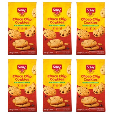 6x Schar Biscotti Choco Chip Cookies 200gr - Schar Kekse Choco Chip Cookies