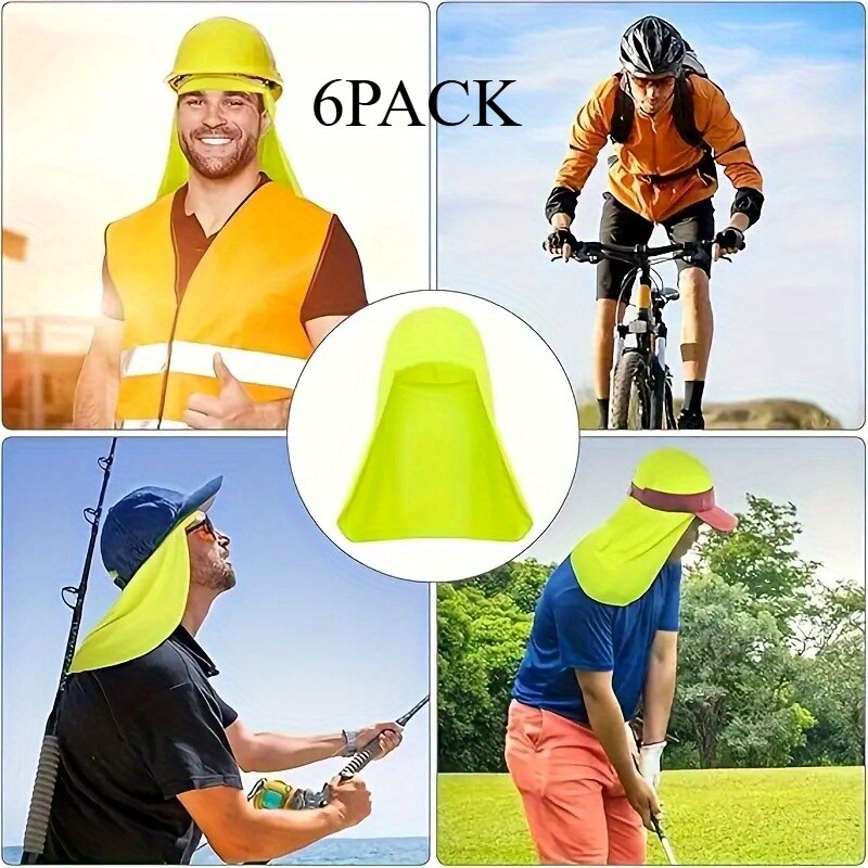 6pcs Long Tail Turban Hat UV Protection Breathable Cycling Cap Unisex Neck Cover