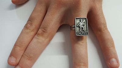 The Fool R131 English Pewter Ring Adjustable Handmade in Sheffield