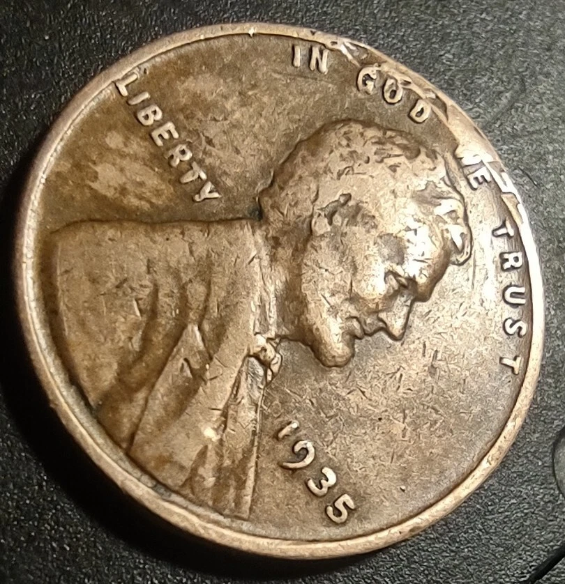 1935 Lincoln Wheat Penny Philadelphia Mint  Struck Through DDO/DDR - Image 3 of 4