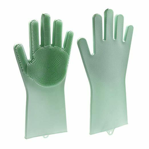Refillable Dishwashing Gloves Heavy Duty Gloves Latex Green Gloves with