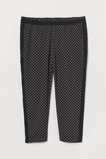 H M Size 18 Black Patterned Stretch Pull-on Pants