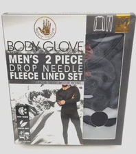 Body Glove Long Johns New 2 Piece Set Mens Stretch Drop Needle Fleece Lined Sz M