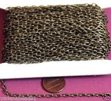 45 ft Spool Antiqued Brass textured cable chain 3x5mm