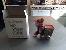 Mechanical Rabbit Pulling Cart Tin Wind-Up Toy Animal Figure w/Key And Works