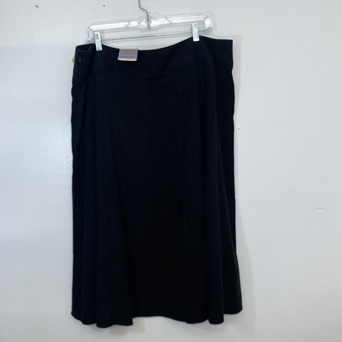 Karen Scott Black Midi Skirt 16W Full Flowy Western Modest Work Office New - Picture 4 of 11
