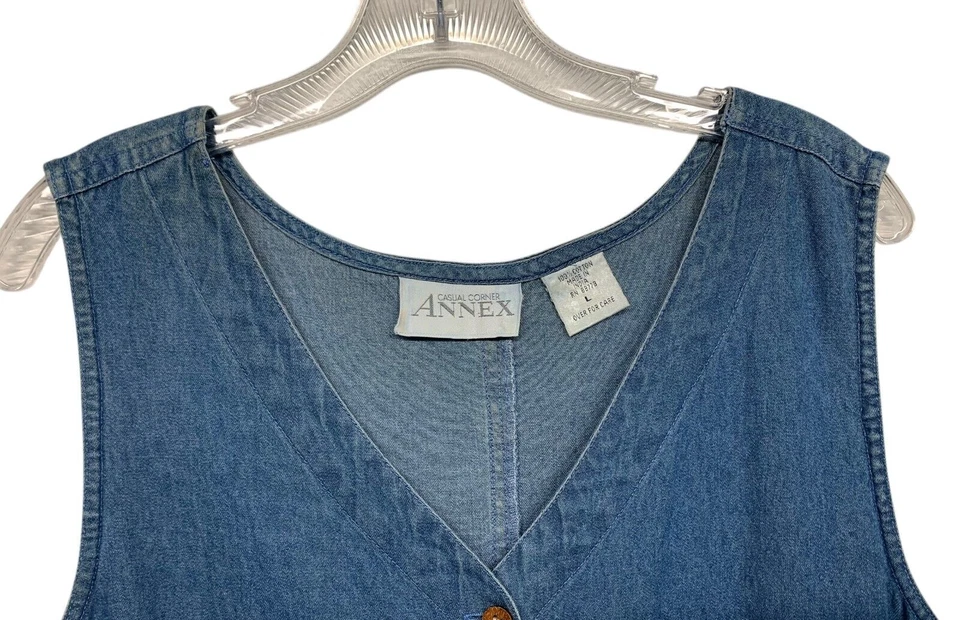 Maxi Vestido Casual Corner Annex Para Mujer Talla L Azul Denim Motivos Animales Y2K Foto 3 de 4