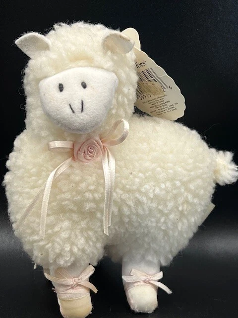 Bailarina Russ Twinkle Toes Pascua Oveja Cordero Rosa y Blanco 7" Peluche Foto 2 de 4