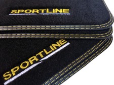 Gelbe Sportline Fußmatten für Porsche Cayenne 9PA 955 Bj.2002-2010 Velours 