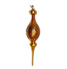 NEIMAN MARCUS Glass Christmas Ornament/Spire Pendant Drop Finial POLAND Gold — photo 1