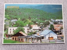 Coulterville CA Birdseye View Jeffery Hotel Shell Gas Vtg Postcard