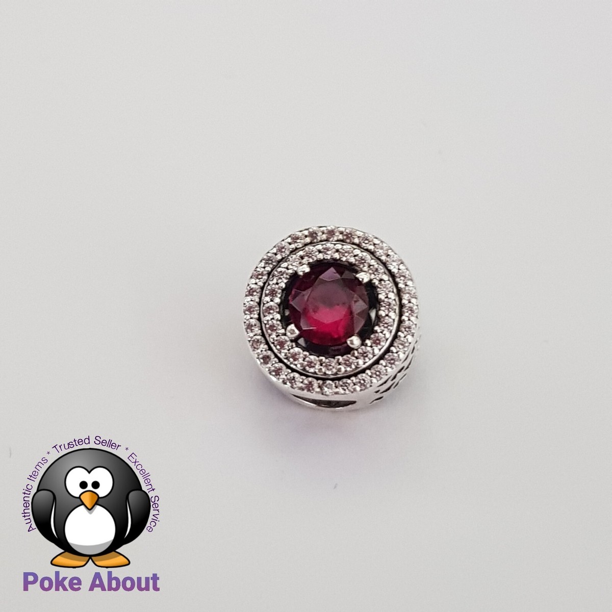 Pandora Red Sparkling Levelled Round Charm 792418C01 Radiant