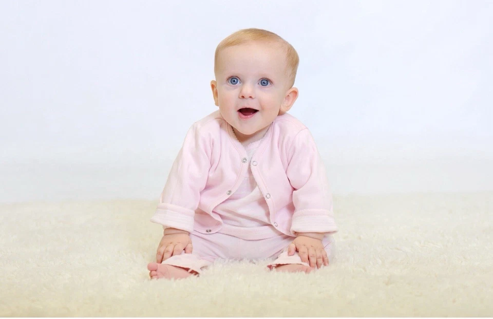 Under the Nile 婴儿有机开衫 Snap 双面粉色 尺寸 3-6 个月 — 第 4/4 张图片