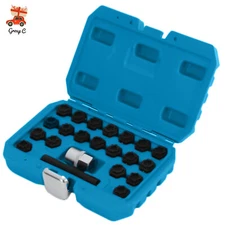 Wheel Locking Key Set Anti-theft Wheel Rim Lug Nut Master Removal Tool Kit 22Pcs