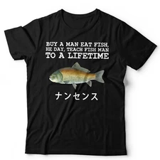 Buy A Man Eat Fish Tshirt Unisex Funny Meme Tok Shirt Sarcastic Gen Z