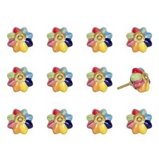 1.5 X 1.5 X 1.5 Green Blue Red And Yellow Knobs 12 Pack