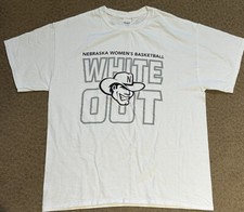 NEBRASKA HUSKERS WOMEN'S BASKETBALL WHITE OUT short sleeve T-SHIRT  LARGE