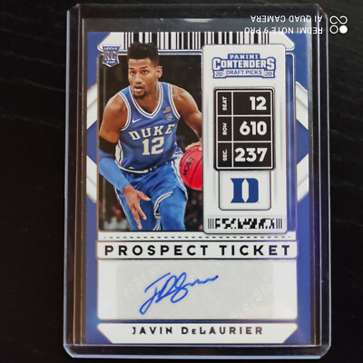 Javin DeLaurier - 2020-21 Panini Contenders Draft Picks Rookie RC Auto Duke