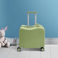 Ride on Suitcase for Kids 18 inch Kids Luggage Suitcases Child Seat Olive Green