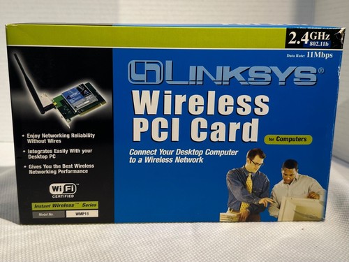 Scheda adattatore PCI wireless istantaneo Linksys wireless Wireless-B 2,4 GHz 802,11b - WMP11 - Foto 1 di 6