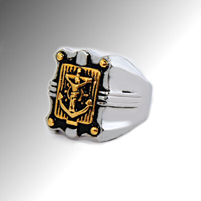 Herrenring Charismatische Beiker Ring Silber vollpoliert Edelstahl L316