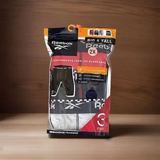 Reebok Boxer Briefs Mens Size 2XL Multicolor 9" Inseam 3 Pack