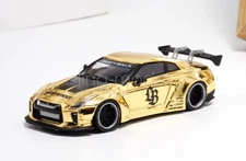 MC 1:64 Plating Gold GTR R35 LB Racing Sports Model Diecast Metal Car