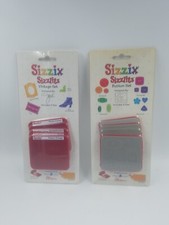 Sizzix Sizzlits Lot of 2 Die Sets Button Set and Vintage Set Papercraft 8 Dies