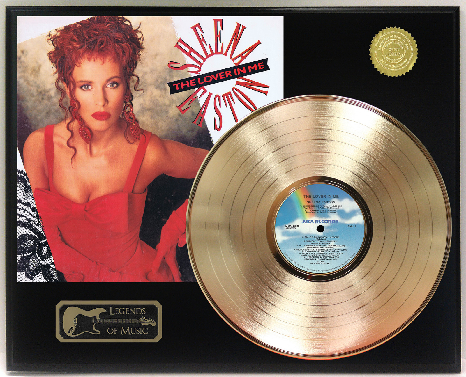 Sheena Easton - The Lover In Me Gold LP Record Plaque Display