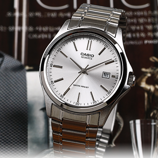 Casio Date Analog Silver Metal Band Men's Watch Original New Casio Date Analog Silver Metal Band Men's Watch Original New