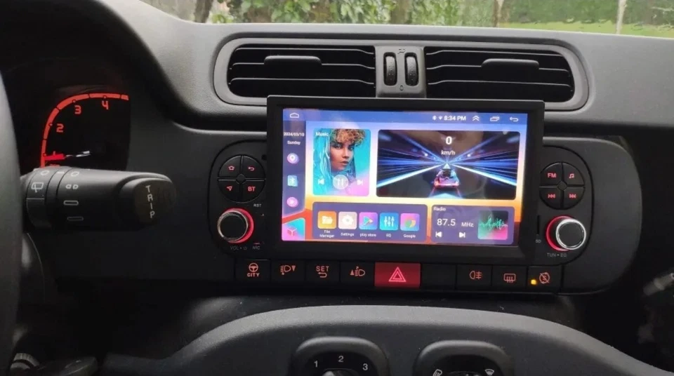 Autoradio 2 DIN Android 11 7" CarPlay GPS BT Wi-Fi per Fiat Panda 2012-24 - Immagine 4 di 4