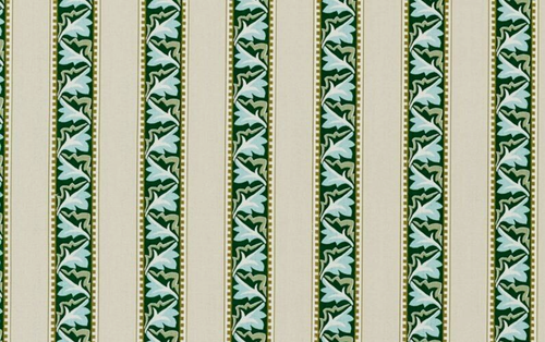 WILLIAM MORRIS CURTAIN FABRIC Red Car Stripe 3.4 METRES FOREST/LINEN LITTLE BOOK - Picture 3 of 9