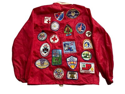 Vintage BSA Boy Scout Jacket 1970s Patch Covered Jacket Button 70s Small