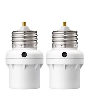 DEWENWILS 2 Pack Dusk to Dawn Light Socket Adapter, 360° Sensor Rotation, E26